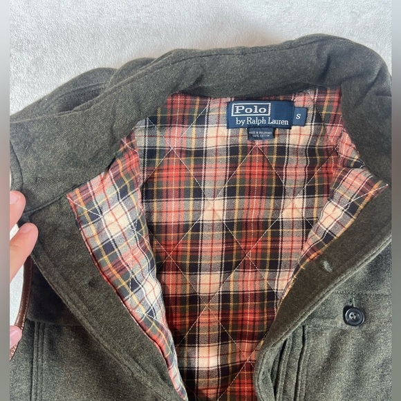 Polo Ralph Lauren Size Small Button Front Leather Detail Hunting Brown Vest EUC - Picture 8 of 14